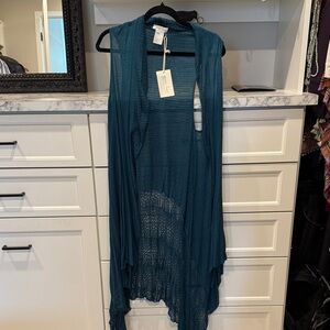 Grace & Lace Ocean Blue Knit Vest
